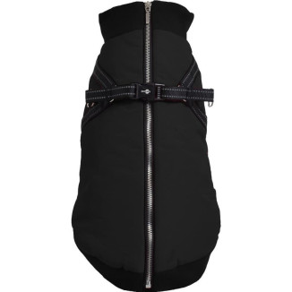 Manteau chien CROCI Easy Bomber Noir - Harnais intégré 28XS