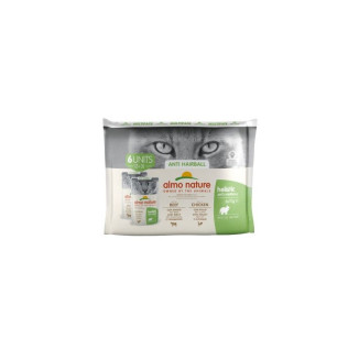 Almo Nature pâtée chat anti-boules de poils bœuf & poulet - 6x70g
