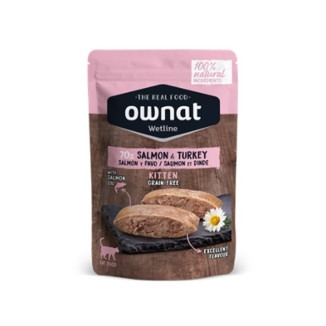 Ownat Grain Free Pâtée Chaton : Saumon & Dinde 85g Sans Céréales