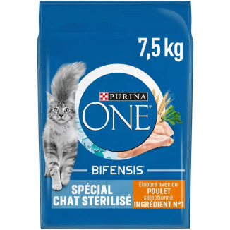 Croquettes Purina ONE poulet chat stérilisé 7,5kg - Santé intestinale