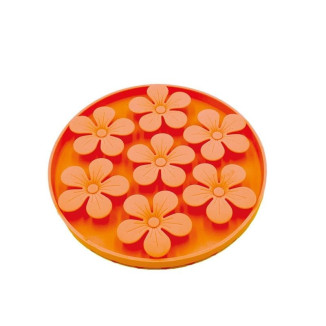 Bubimex Lickflower : tapis anti-glouton orange pour chien et chat