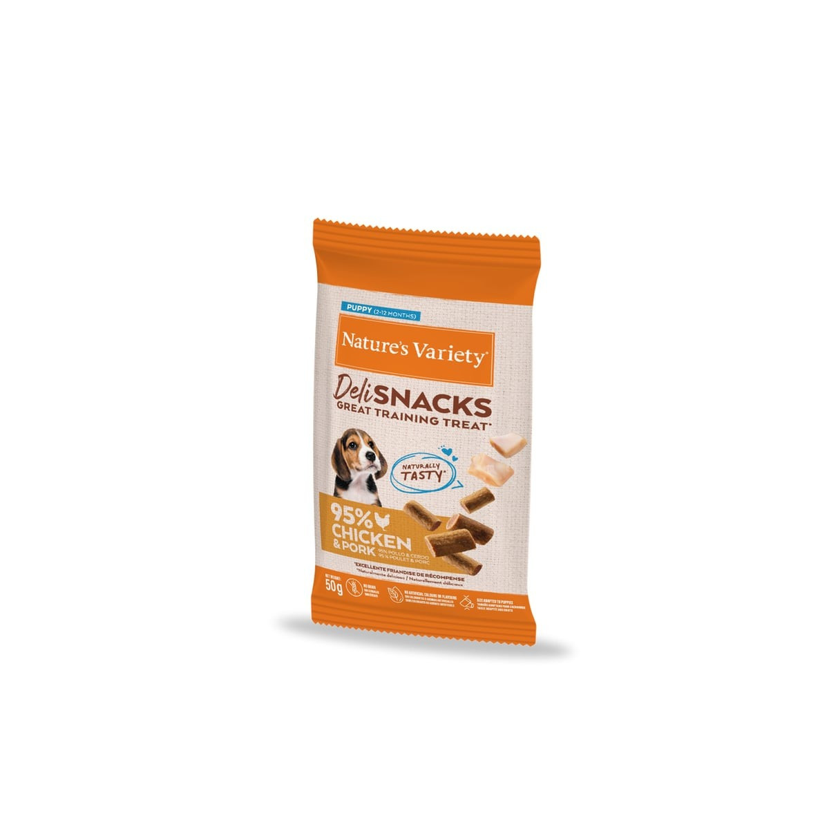 Friandises Nature's Variety Chiot Poulet & Porc 50g - 95% Viande