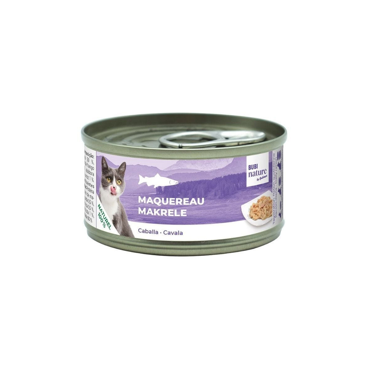 Bubimex pâtée maquereau 140g - 80% humidité, complément naturel chat