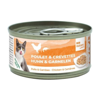 Pâtée Bubimex chat : poulet & crevettes 140g, naturel et savoureux