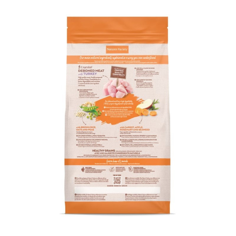 Croquettes Nature's Variety Dinde - 3kg pour chien adulte