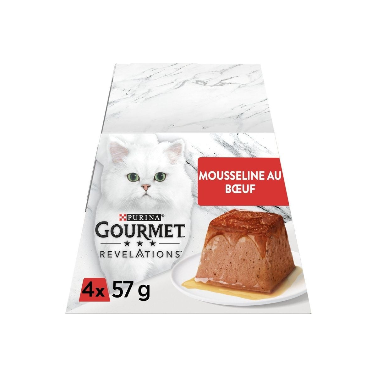 Purina Gourmet : Pâtée bœuf chat adulte - 4x57g mousse