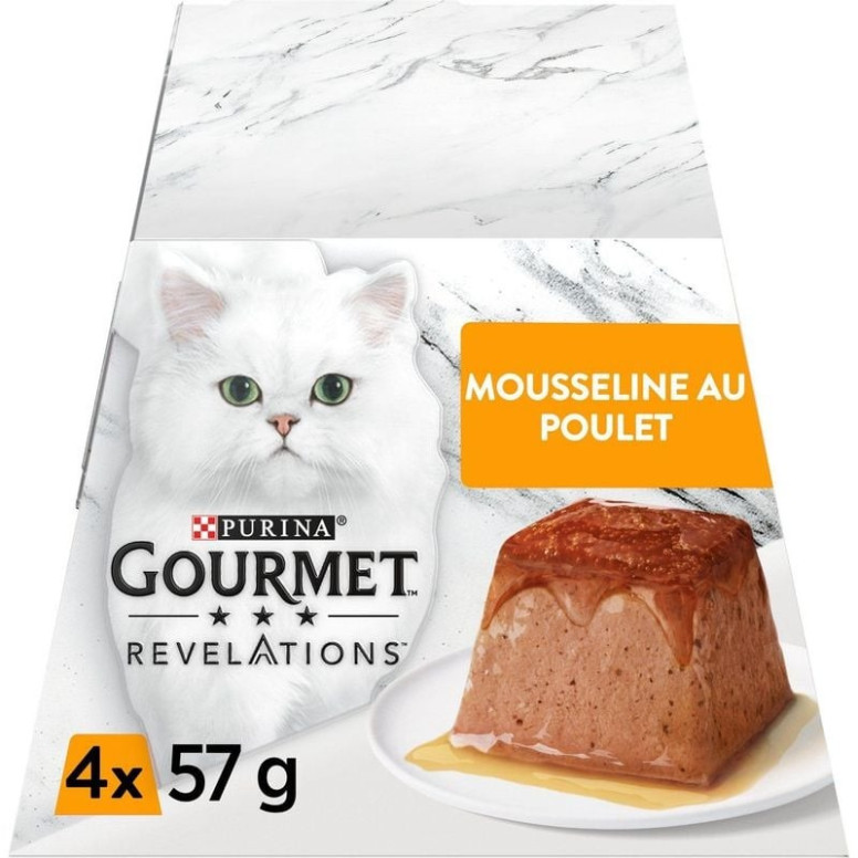 Nourriture Humide GOURMET Poulet - 4 Dômes 57g - Chats Adultes