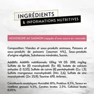 Mousseline Gourmet Saumon Purina - 4x57g pour chat adulte