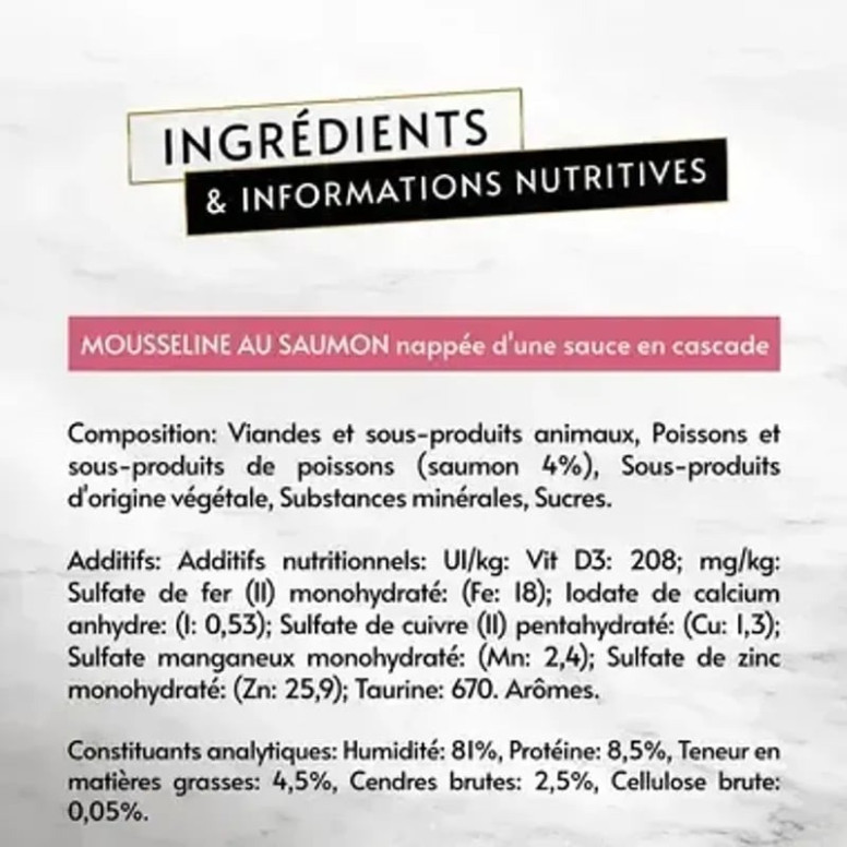 Mousseline Gourmet Saumon Purina - 4x57g pour chat adulte