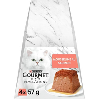 Mousseline Gourmet Saumon Purina - 4x57g pour chat adulte