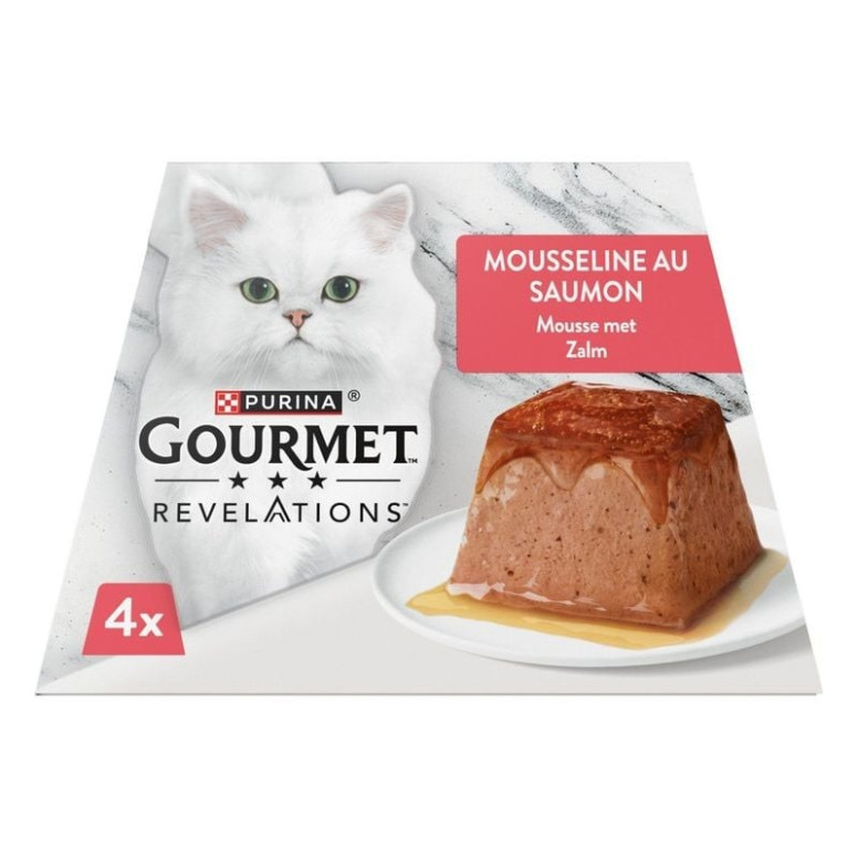 Mousseline Gourmet Saumon Purina - 4x57g pour chat adulte