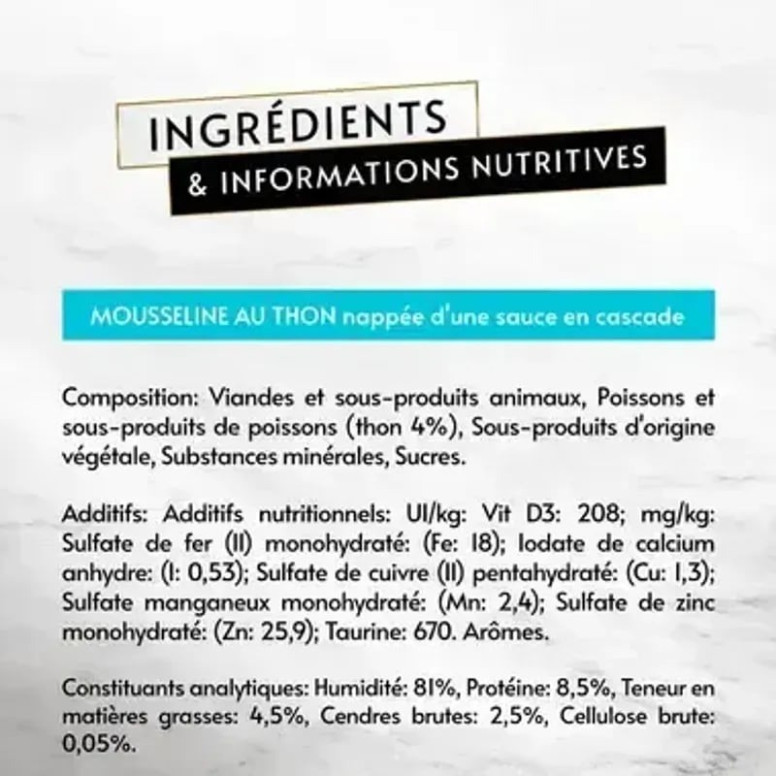 Purina Gourmet : Mousseline Thon Chats - Délice Premium 4x57g