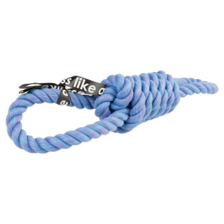 Jouet corde Duvo Tug bleu - 2 boucles pour chien - Hygiène dentaire