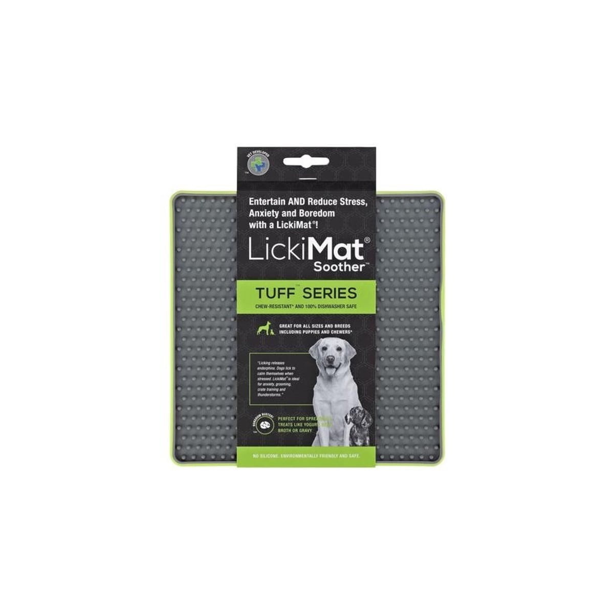 Lickimat Soother Tuff Verte : Gamelle anti-stress pour chien et chat