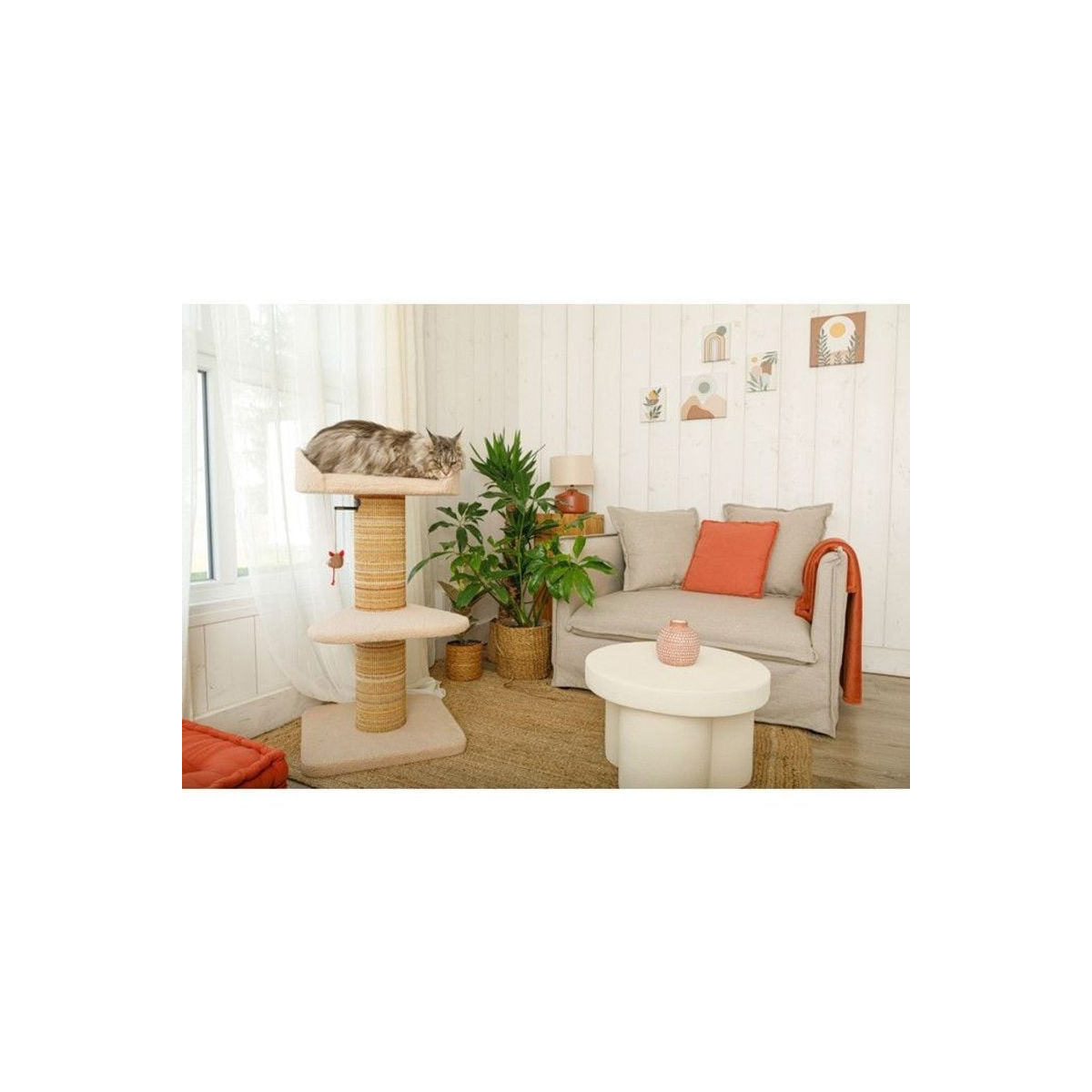 Arbre à chat Boréal 95cm - Couchage rembourré, adapté grands chats