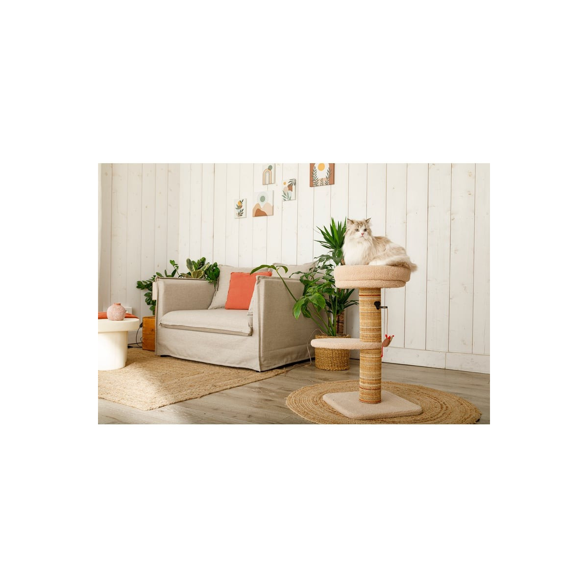 Arbre à chat Boréal 95cm - Couchage rembourré, adapté grands chats