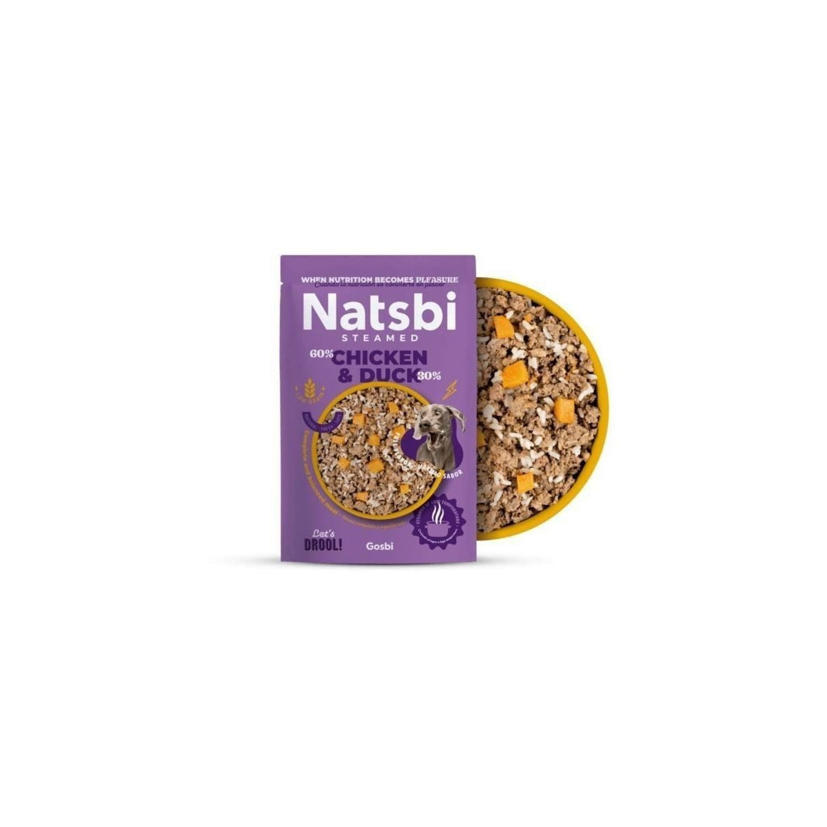 Alimentation humide GOSBI Canard & Poulet 500g - 90% viande fraîche