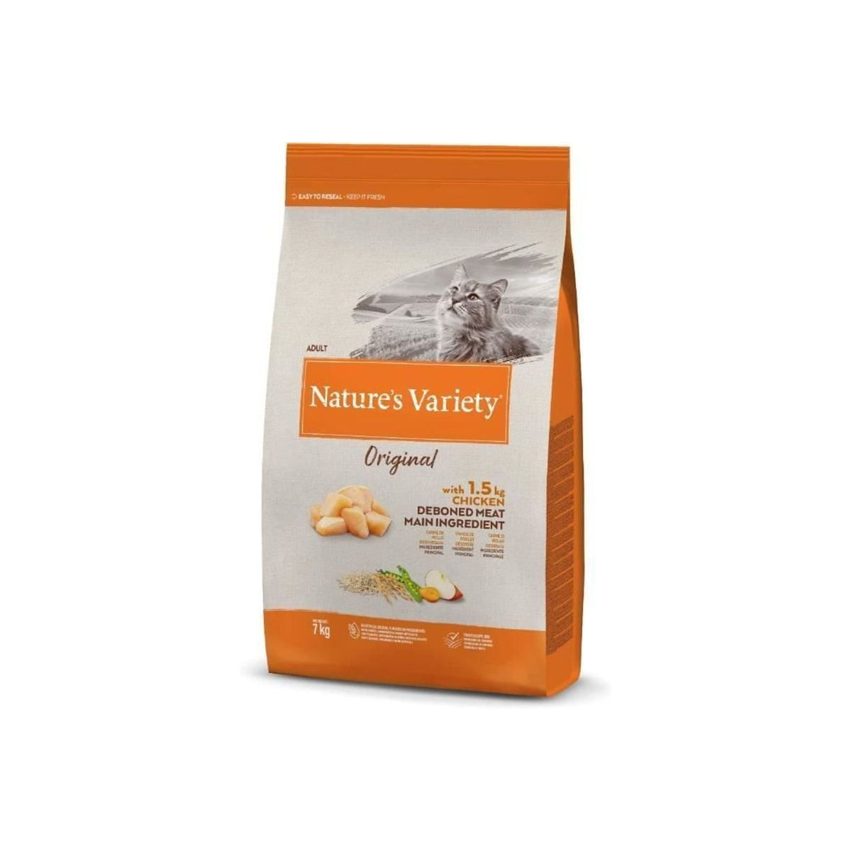 Croquettes Chat Poulet Nature's 7kg - 36% Protéines, Naturelle