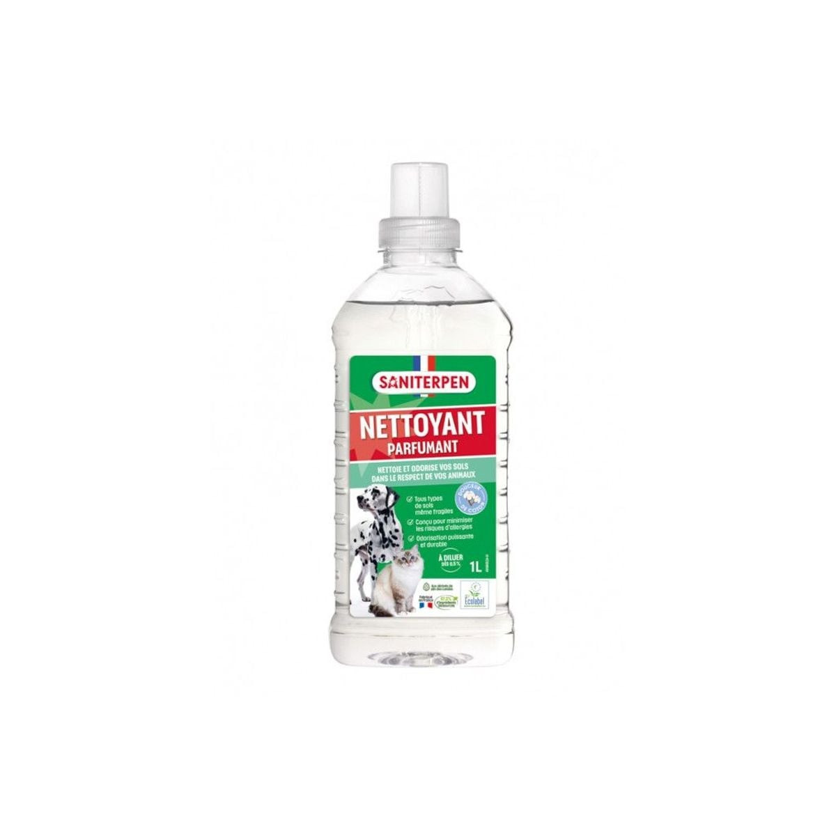Nettoyant Douceur Coton Saniterpen - Sans Allergènes, pH Neutre 1L