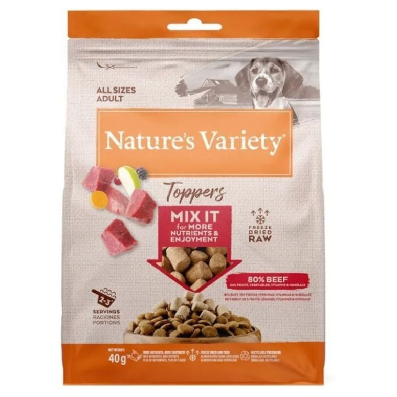 Nature's Variety Toppers Bœuf Lyophilisé 40g - Pour Chiens Adultes