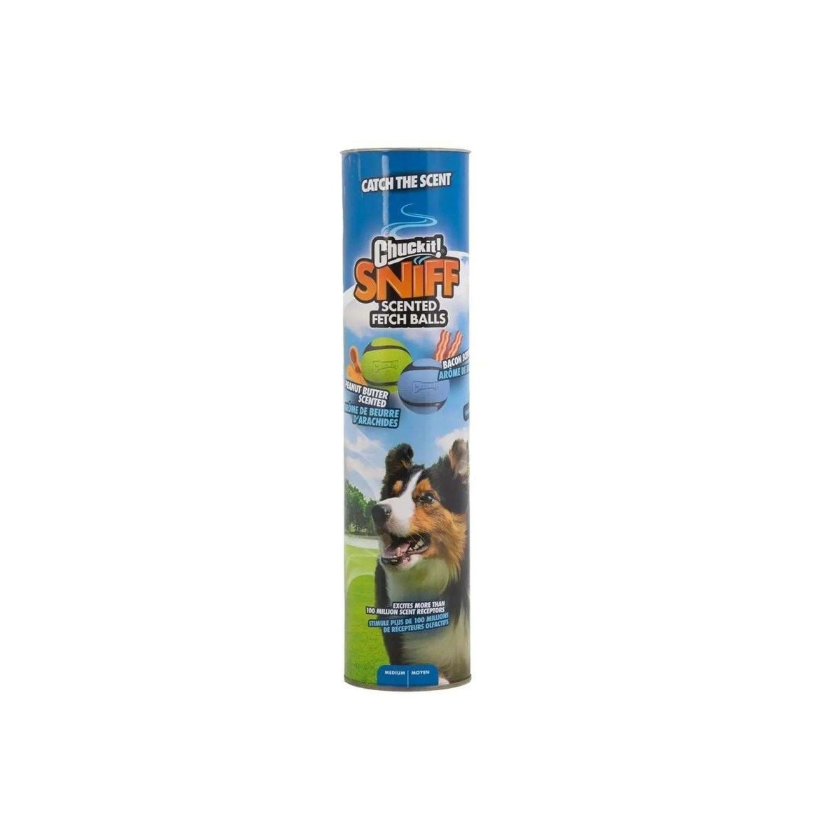 Jouet chien Chuckit! Sniff Ball - Balle bacon cacahuète M XL