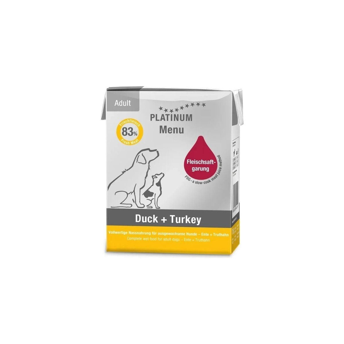 Pâtée chien Martin Selliér Canard-Dinde 83% viande fraîche 375g