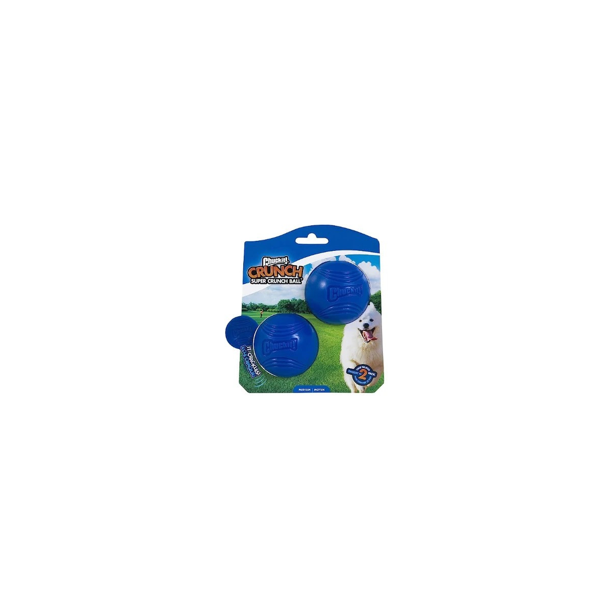 Jouet chien Chuckit! Super Crunch Ball M - Lot 2, durable et bruyant