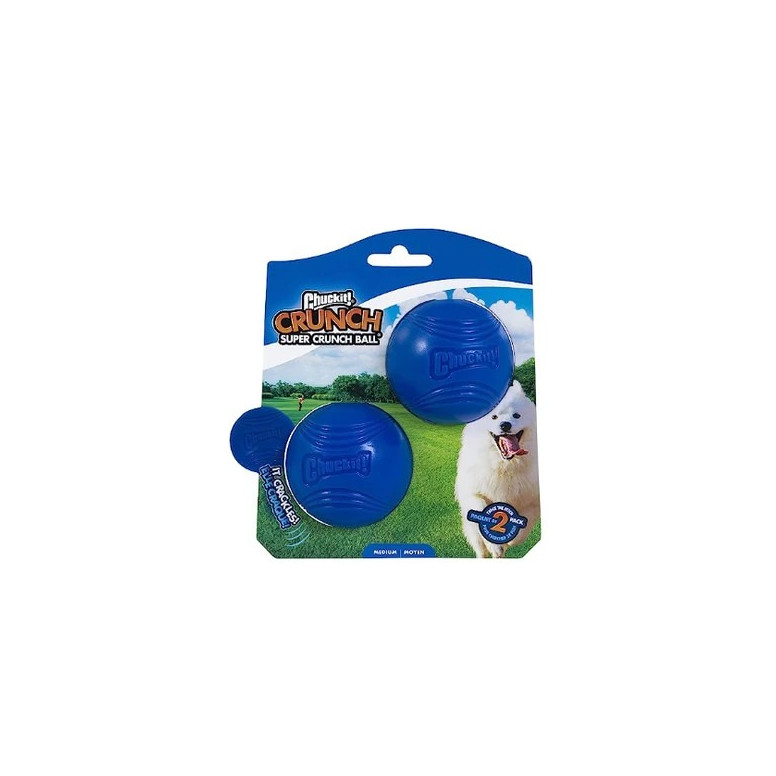Jouet chien Chuckit! Super Crunch Ball M - Lot 2, durable et bruyant