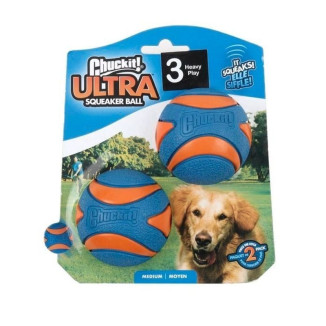 Balle Chuckit! Ultra Squeaker - Lot 2, 6cm, rebondissante et flottante
