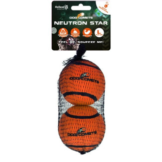 Balles tennis chien Dog Comets - 2x L 7,5cm, orange, ultra-résistantes