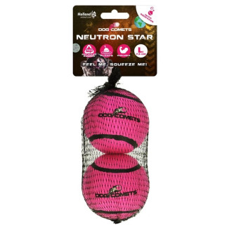 Balles tennis chien Dog Comets rose 7,5 cm - Rebond ultra & résistant