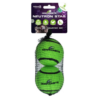 Dog Comets : 2 balles tennis vertes, rebond ultra pour chien