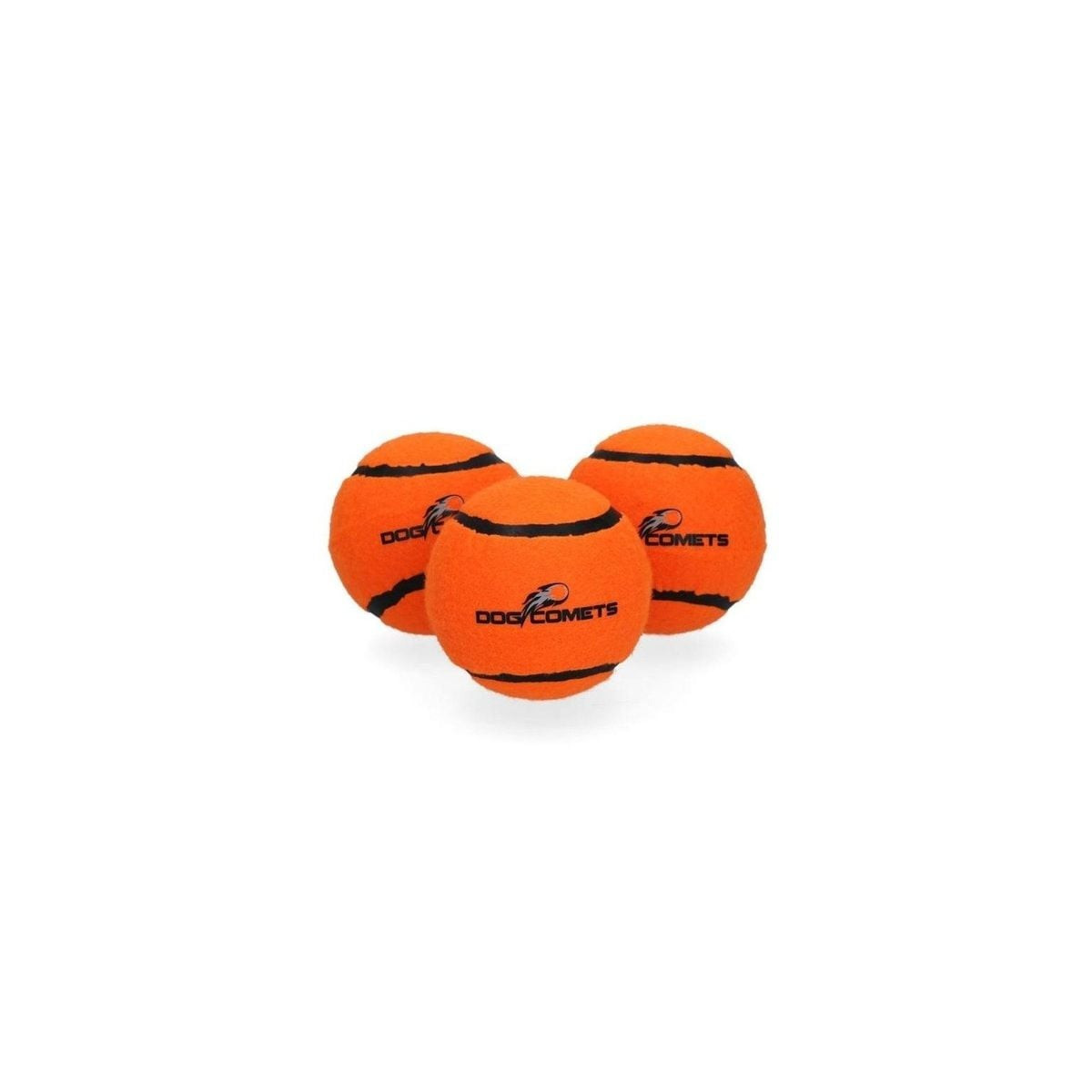 Dog Comets : 3 balles tennis orange 6 cm, rebond élevé, jouets chiens