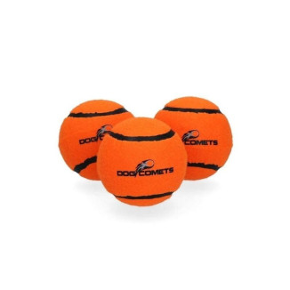Dog Comets : 3 balles tennis orange 6 cm, rebond élevé, jouets chiens