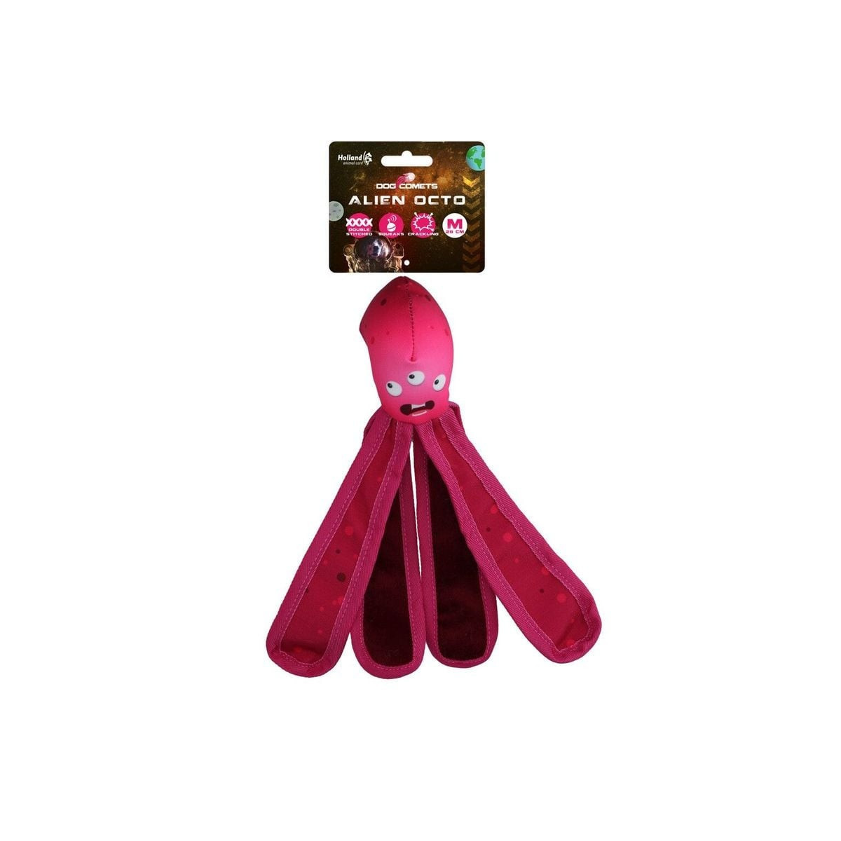 Jouet chien Dog Comets Alien Rose : flottant, crépitant, 28cm
