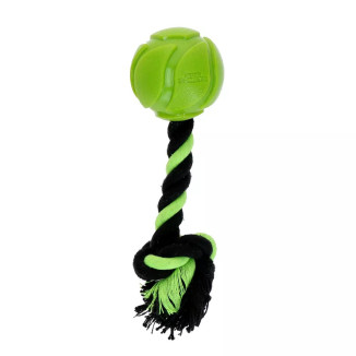 AstroTug Dog Comets : jouet chien vert corde + balle rebondissante