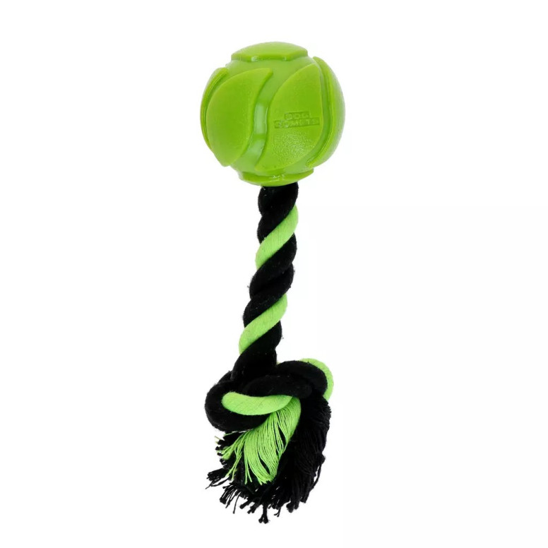 AstroTug Dog Comets : jouet chien vert corde + balle rebondissante