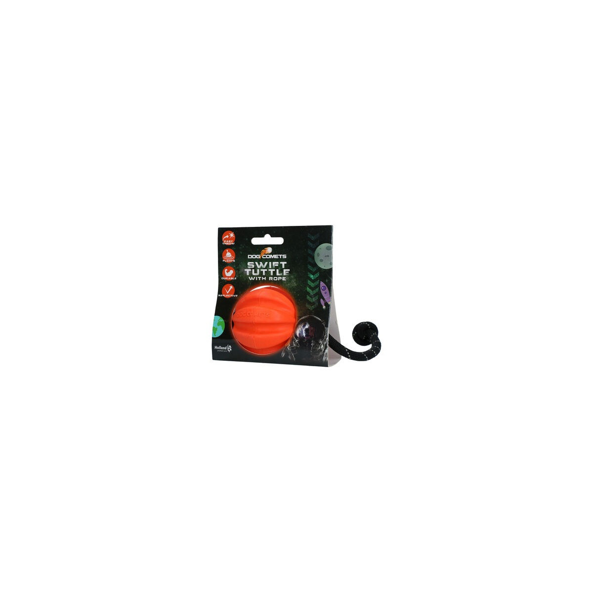 Balle chien Dog Comets Meteorite orange - Corde pour jeux intenses