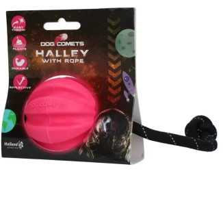 Jouet chien Dog Comets : balle Halley corde rose - rebond parfait