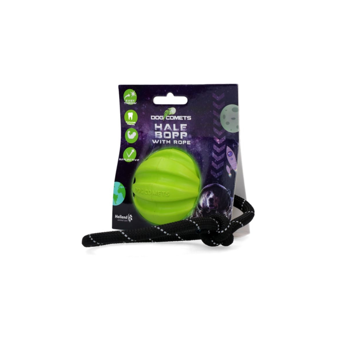 Dog Comets Balle Meteorite Vert - Corde - Jouet chien ultra résistant