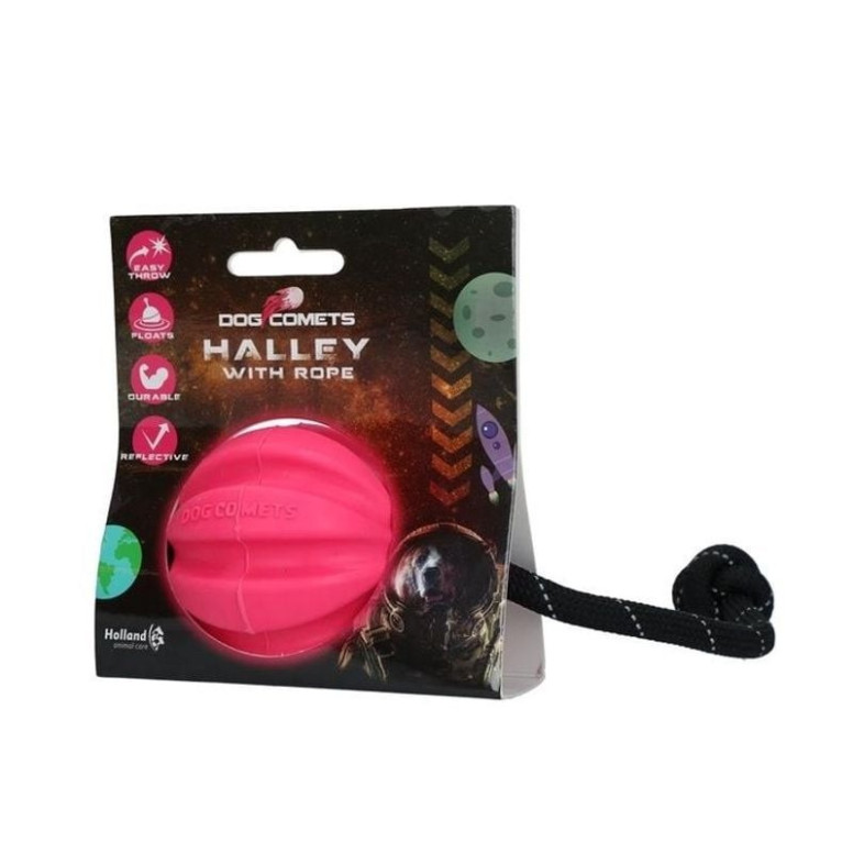 Jouet chien Dog Comets - Balle Meteorite rose 6cm, ultra résistante