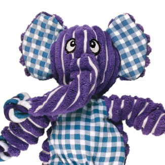 Jouet KONG Éléphant Floppy - Corde & Couineur pour Chien (L)