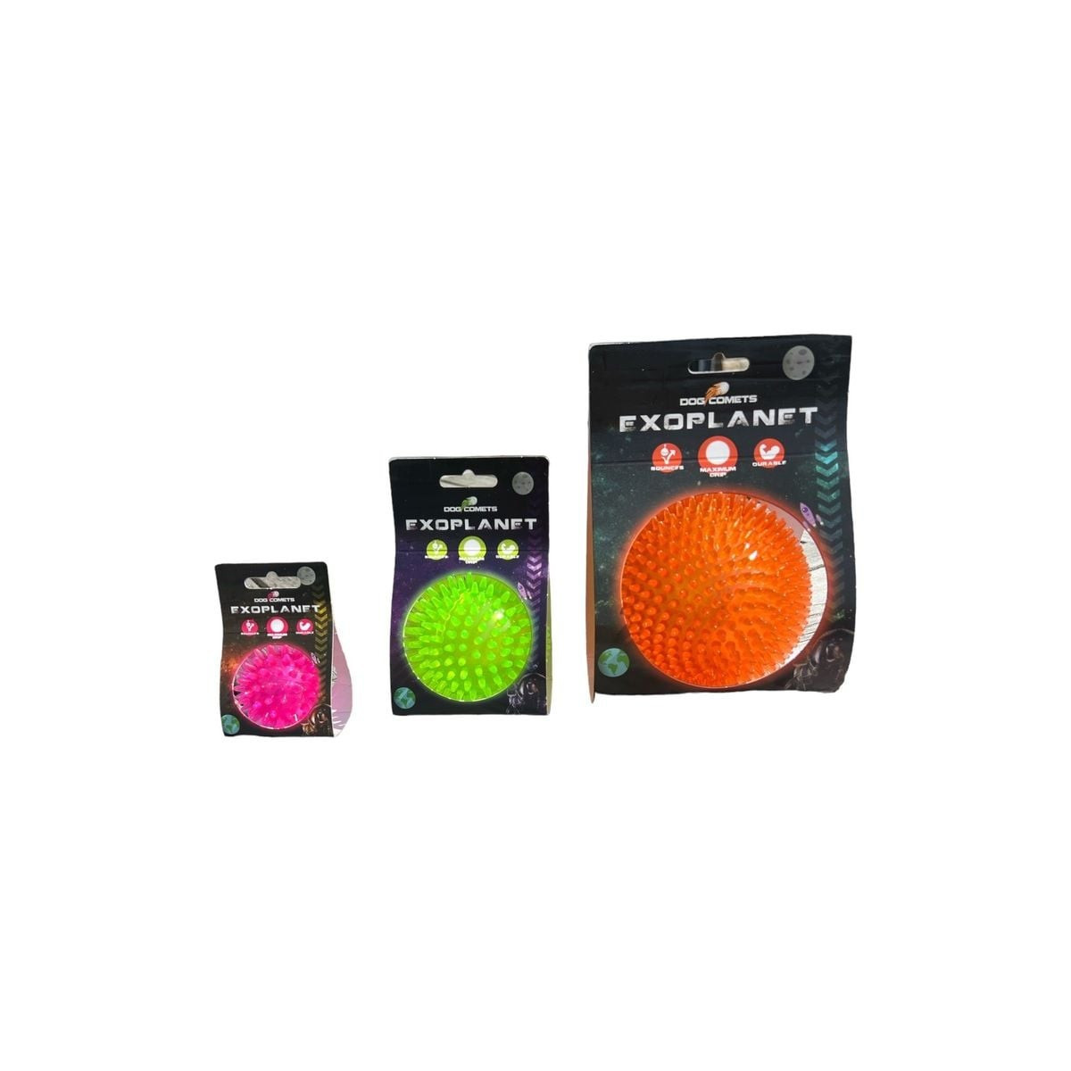 Balle chien Dog Comets rose 8 cm : rebond, couineur, flottante