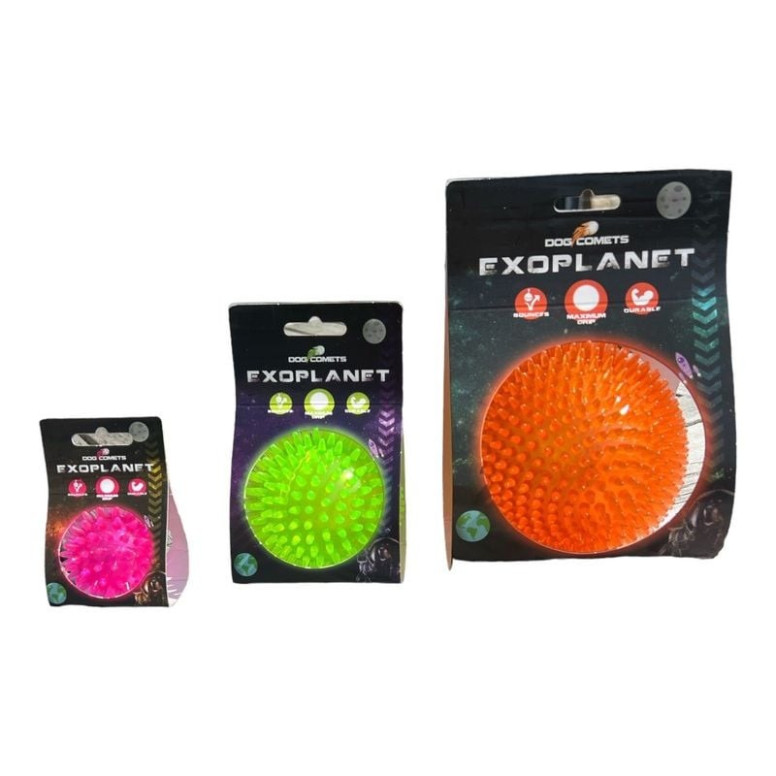 Balle chien Dog Comets rose 8 cm : rebond, couineur, flottante