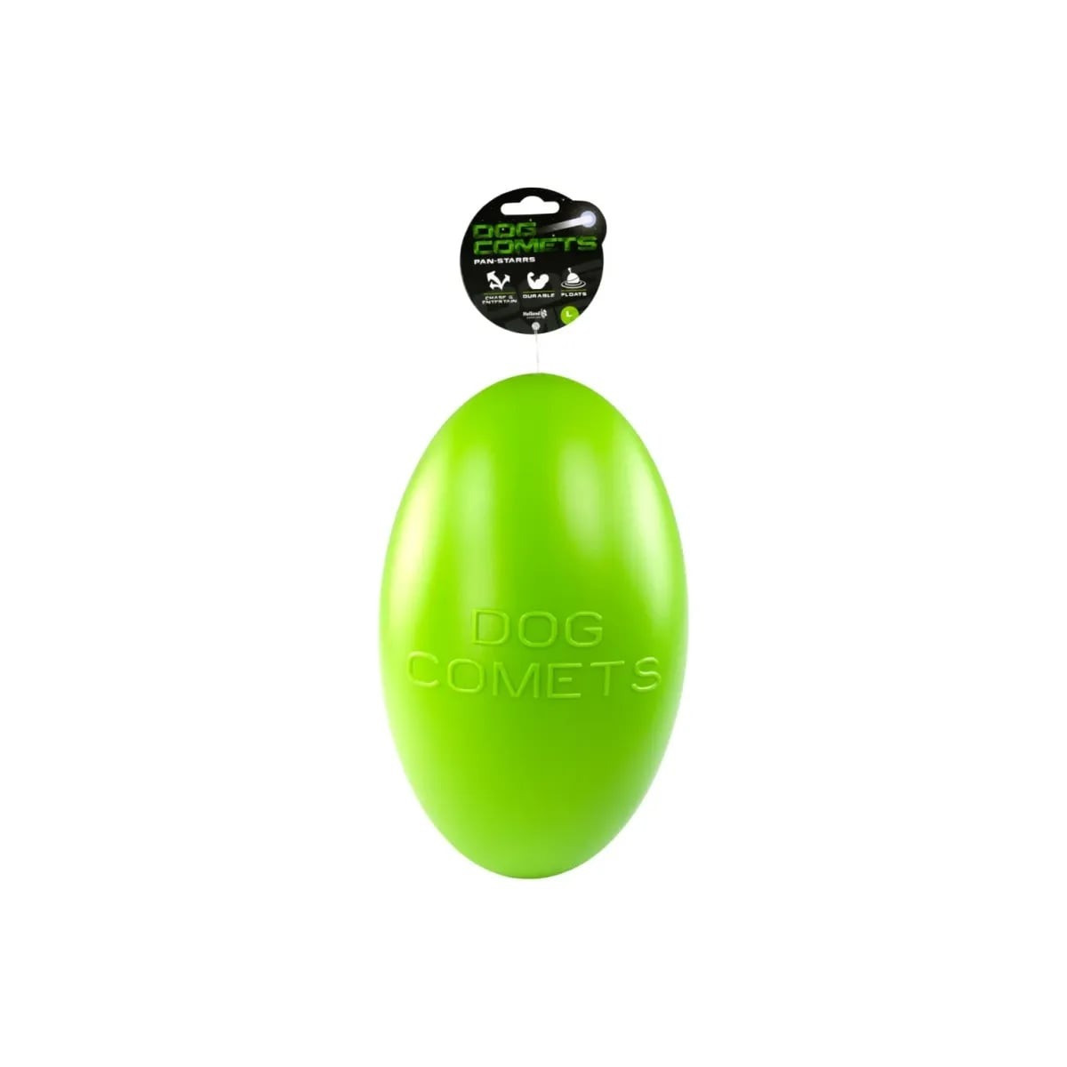 Ballon Rugby Vert Dog Comets - Jouet Indestructible pour Chien 30cm