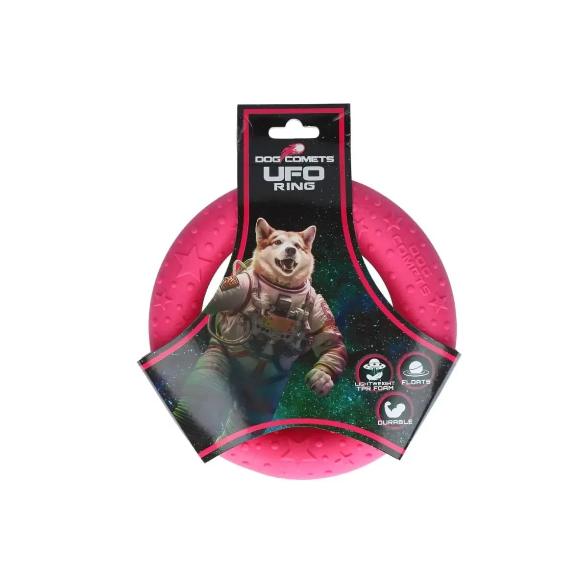 Dog Comets Frisbee Ring Rose 19cm - Jouet Chien Durable & Flottant