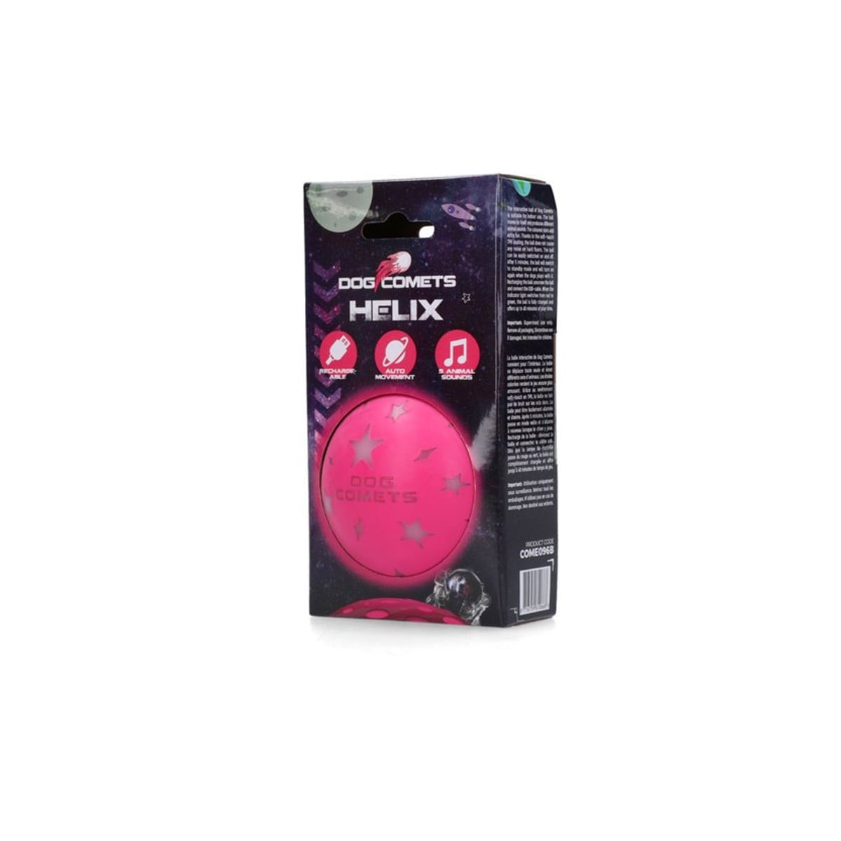 Dog Comets Helix Rose : Jouet interactif chien rechargeable LED & sons