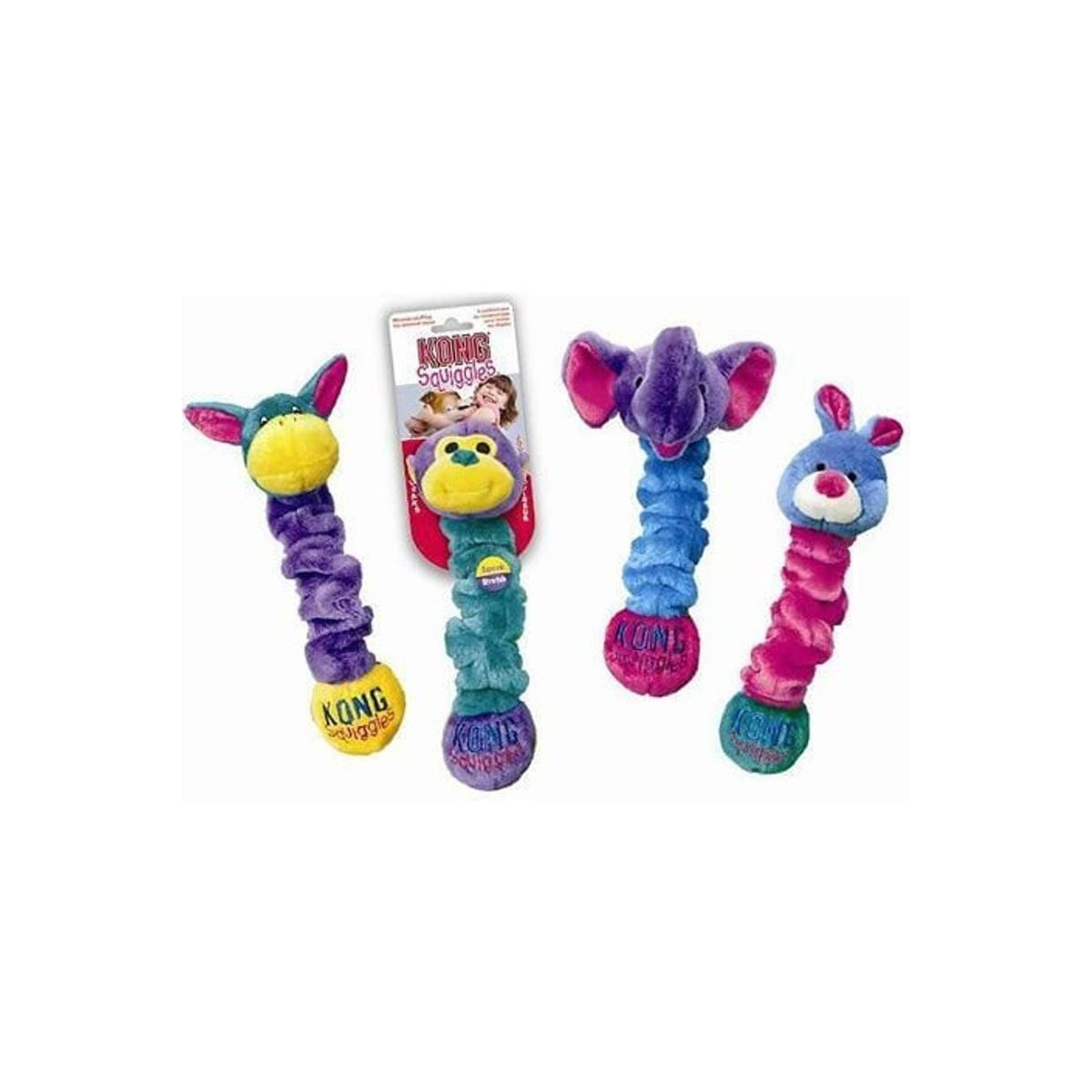 KONG Squiggles (M) 27 cm : jouet couineur pour chiens actifs et chiots