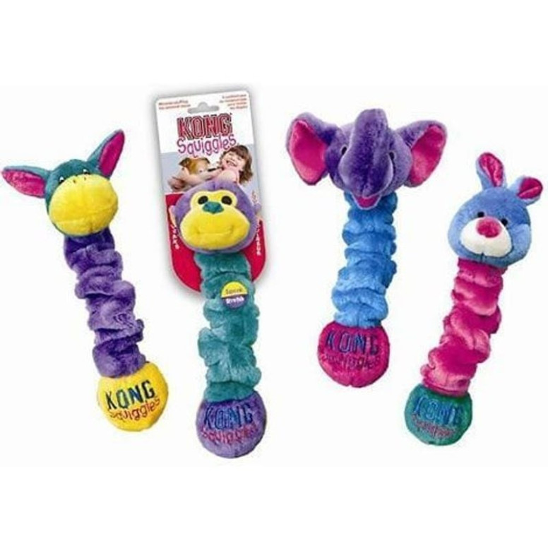 KONG Squiggles (M) 27 cm : jouet couineur pour chiens actifs et chiots