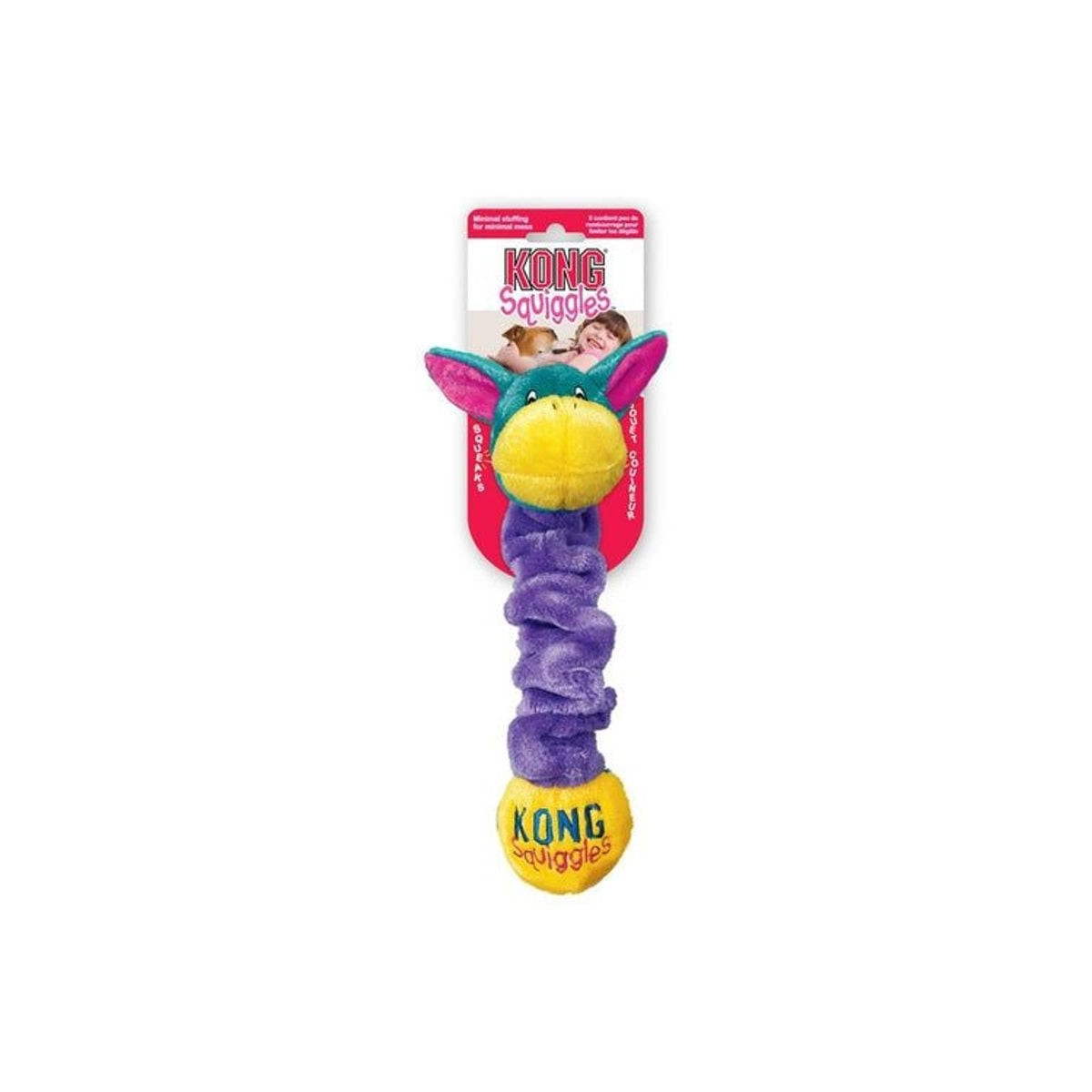 KONG Squiggles (M) 27 cm : jouet couineur pour chiens actifs et chiots